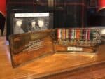 Miniatures medals of RSM George Stephen in cigarette case 