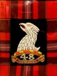 Blazer Crest of Old Comrades Association on Stuart of Fingask tartan