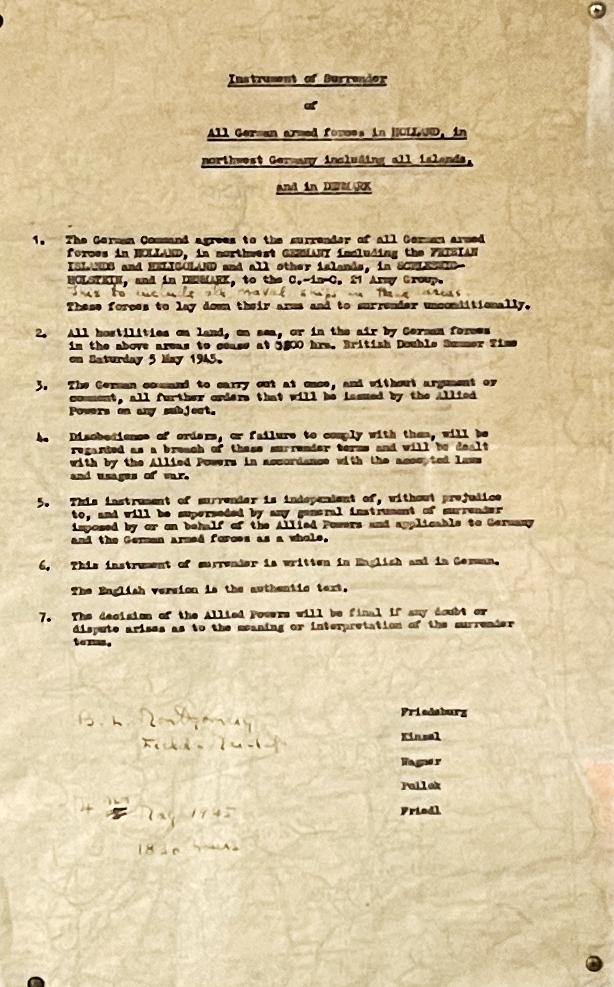 Original draft of Instrument of Surrender of All German Armed Forces - 4 May 1945