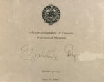 48th Highlanders Museum opening Register signed by Her Majesty Queen Elizabeth II