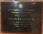 Plaque unveiled by Her Majesty to open the 48th Highlanders Museum