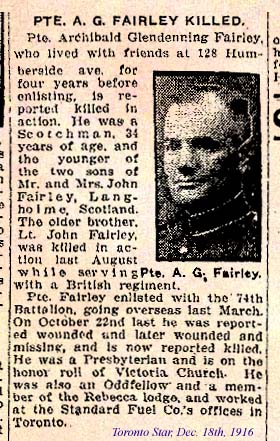 L/Cpl FAIRLEY, ARCHIBALD GLENDINNING
