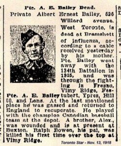 Pte Albert Ernest Bailey 7 Nov 1918 Bramshott Churchyard
