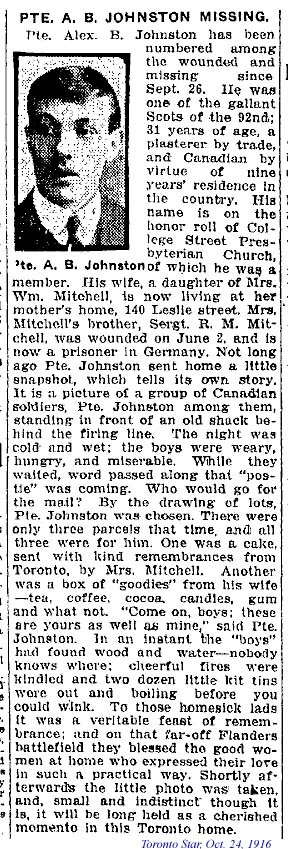 Pte JOHNSTON, Alexander Bartholomew