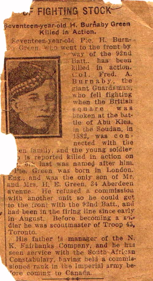 Pte GREEN, Henry Burnaby