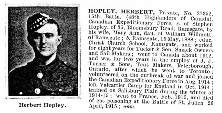 Private HOPLEY, HERBERT