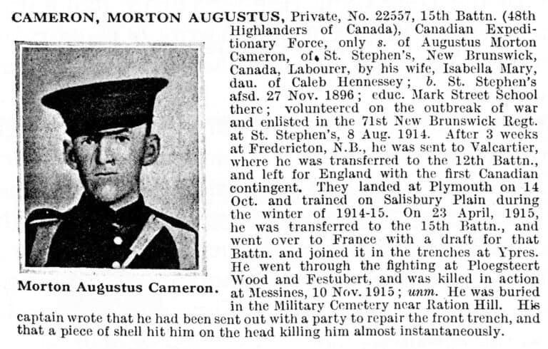 Pte CAMERON, Morton Augustus