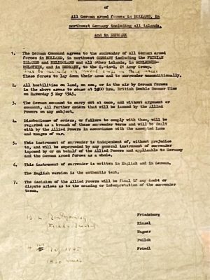 Draft of Surrender of German High Command on 4 May 1945